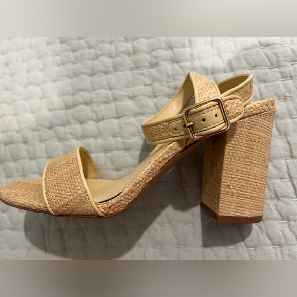 J Crew factory nearly new rattan heels. Size 7.5 - Picture 3 of 4
